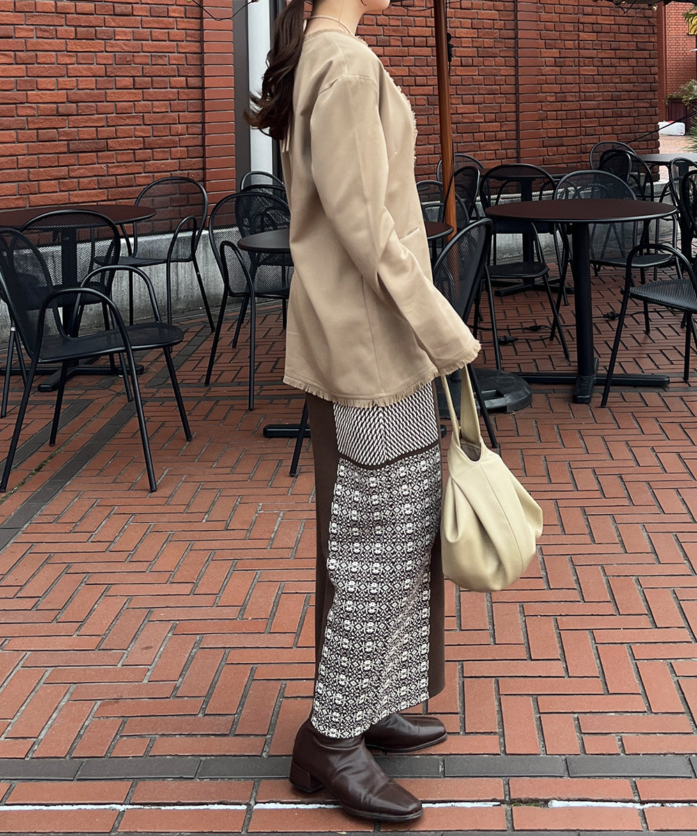 ●nao×Bab●PATTERN MIX KNIT SKIRT