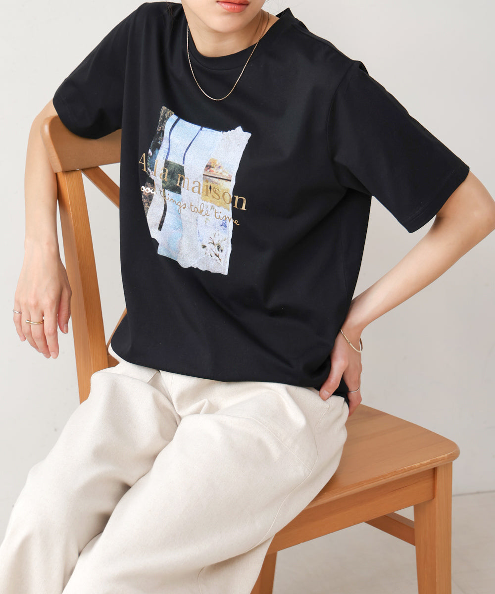 箔ロゴプリントＴシャツ