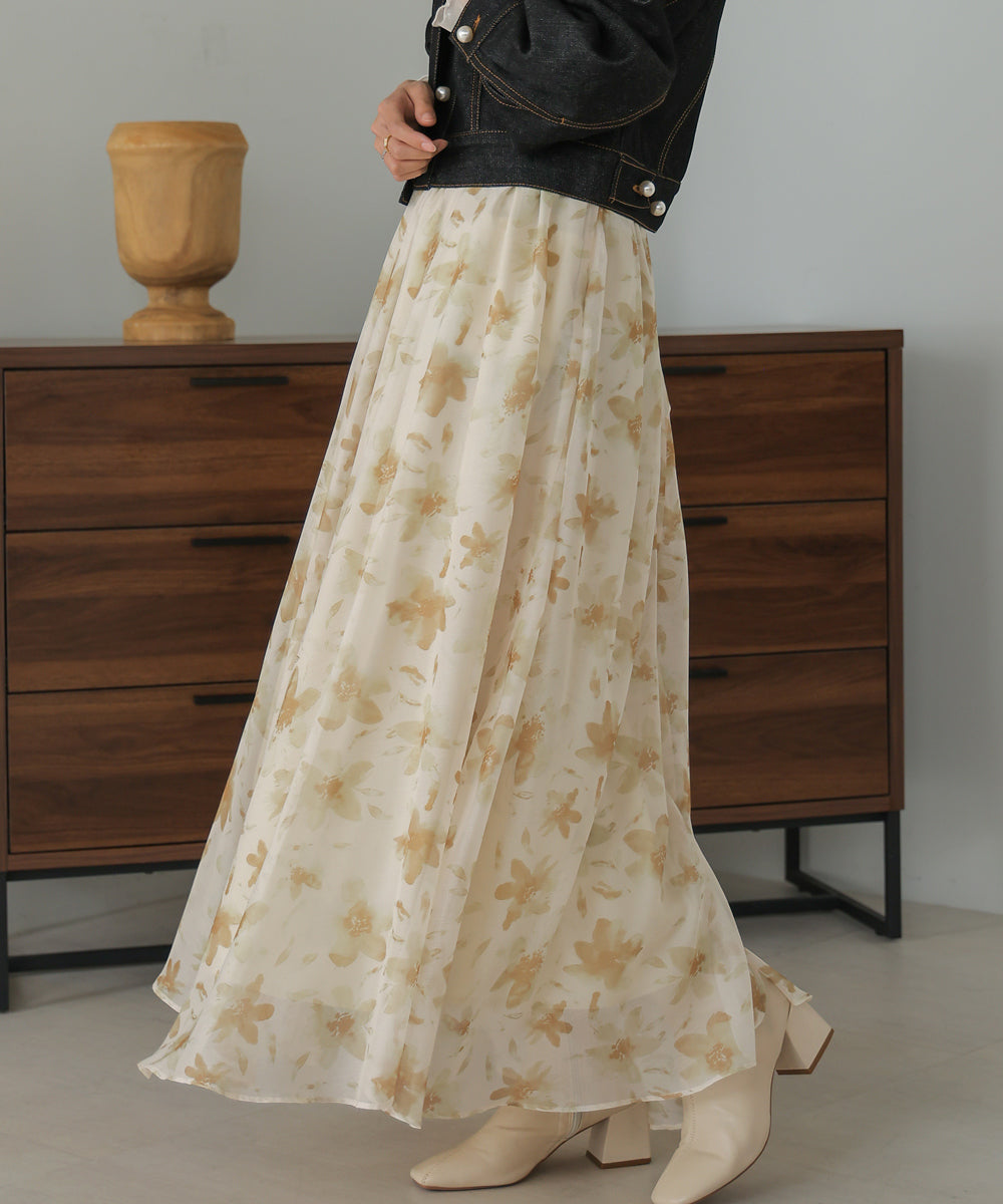 NUANCE FLOWER VOLUME SKIRT