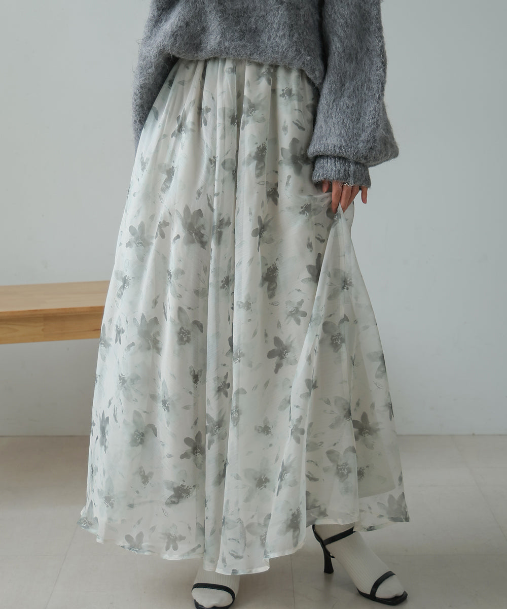 NUANCE FLOWER VOLUME SKIRT