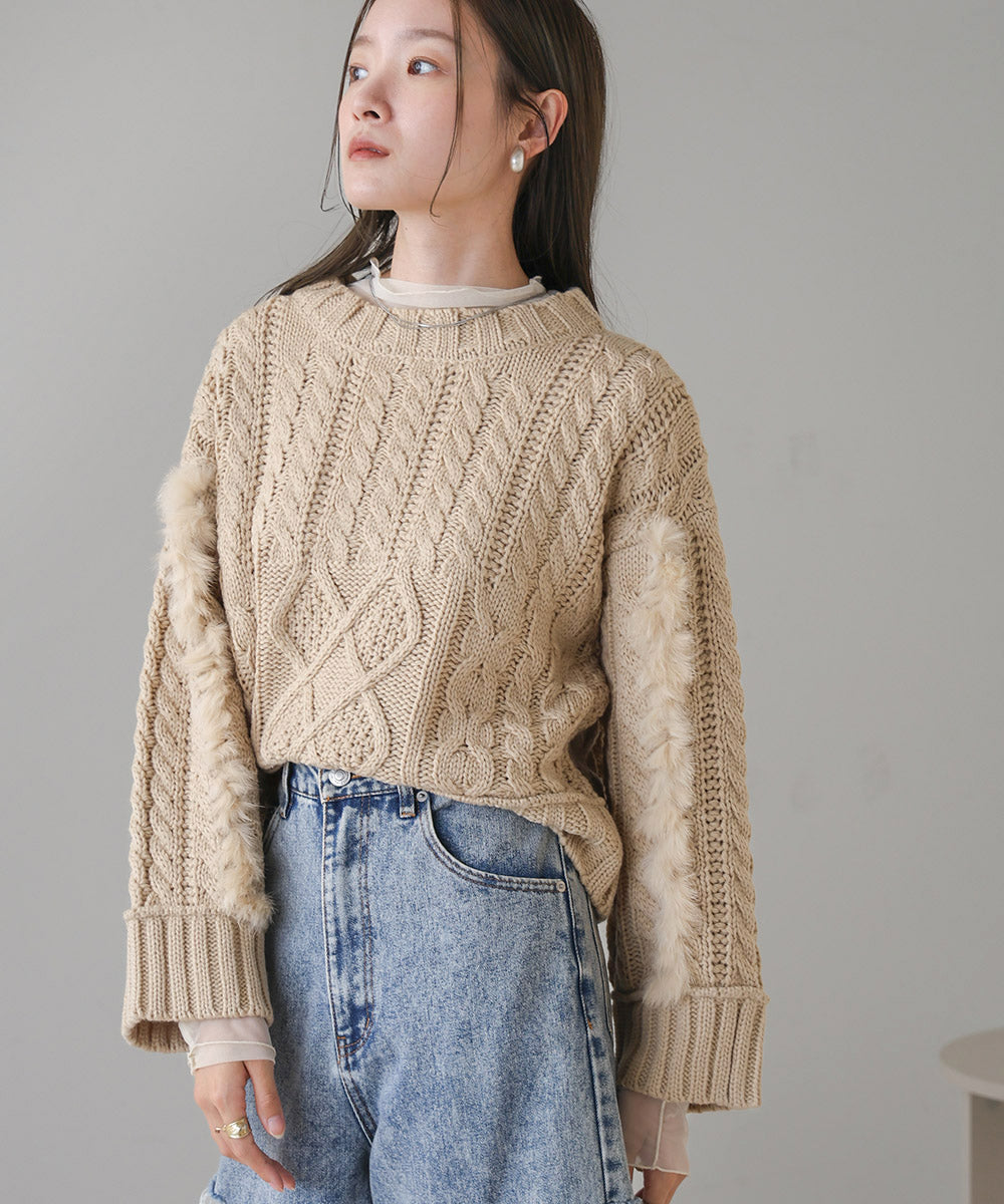 RABBIT FUR SHORT KNIT