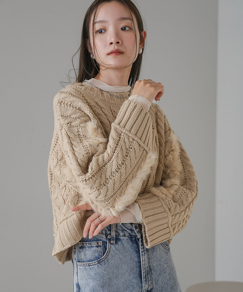 RABBIT FUR SHORT KNIT