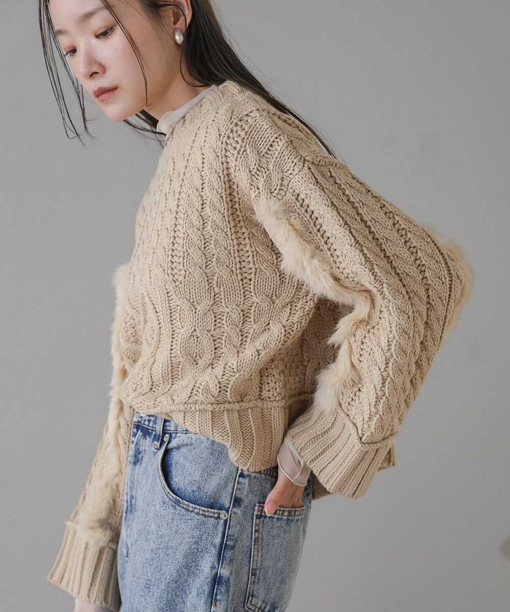 RABBIT FUR SHORT KNIT