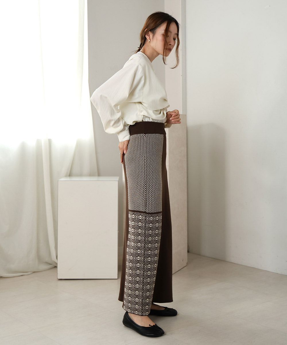 ●nao×Bab●PATTERN MIX KNIT SKIRT