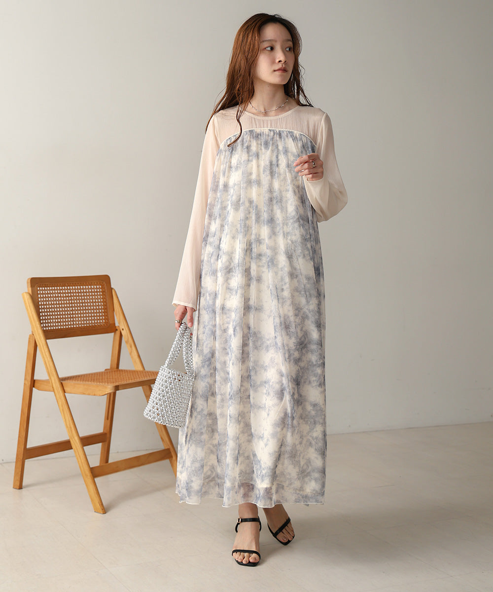 LAYERED NUANCE PATTERN ONEPIECE