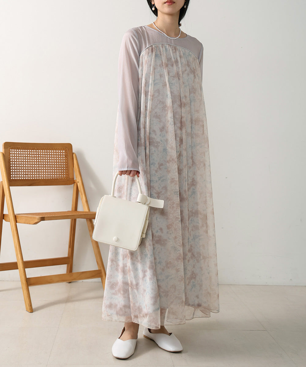 LAYERED NUANCE PATTERN ONEPIECE