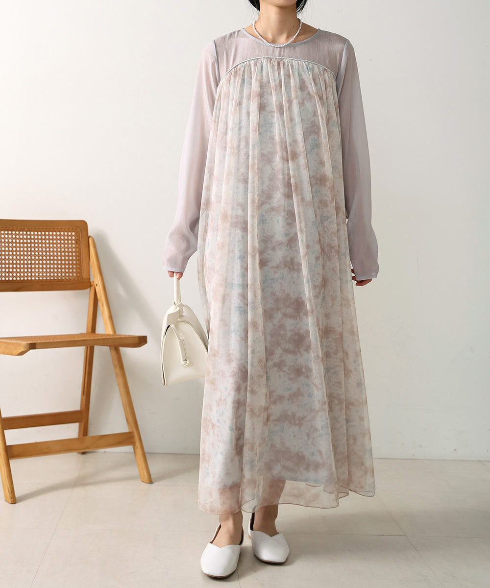 LAYERED NUANCE PATTERN ONEPIECE