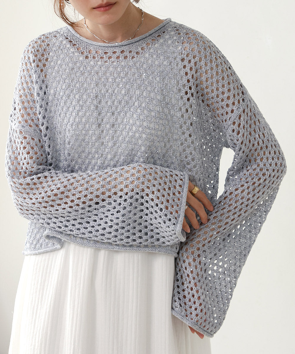 SEQUINED MESH KNIT