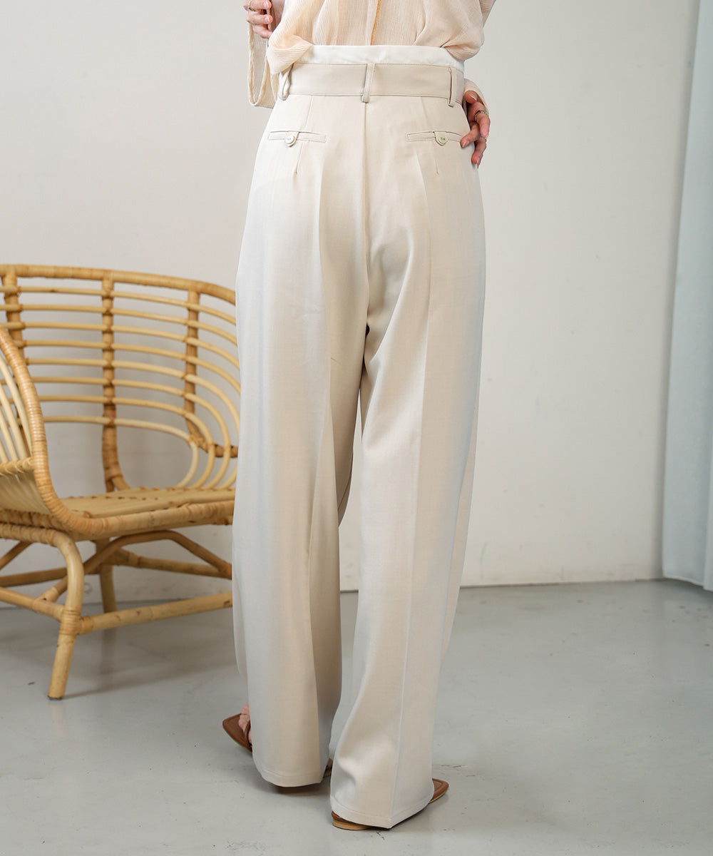 DOUBLE WAIST CENTER PRESSED SLACKS