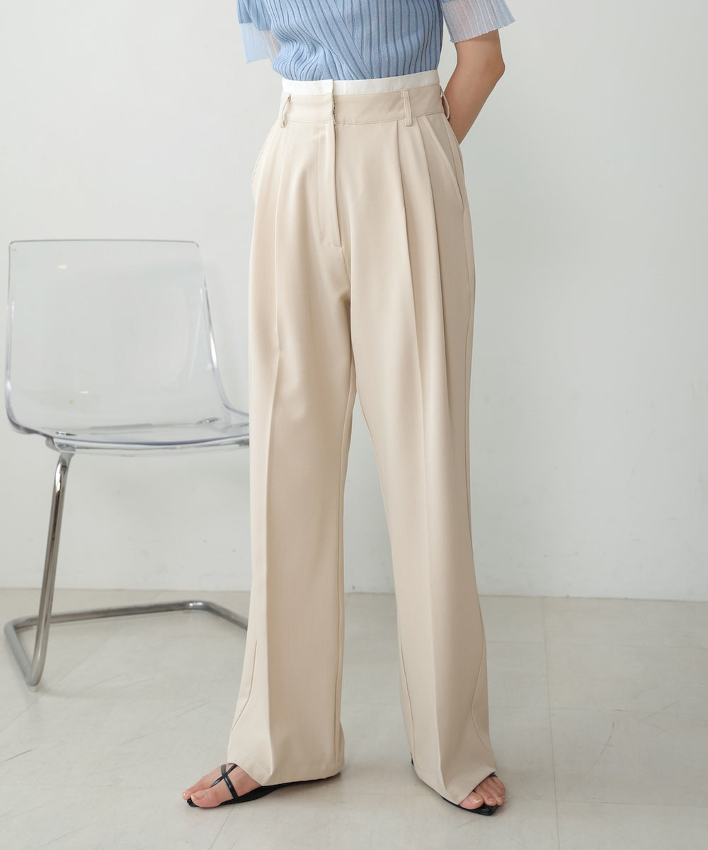 DOUBLE WAIST CENTER PRESSED SLACKS