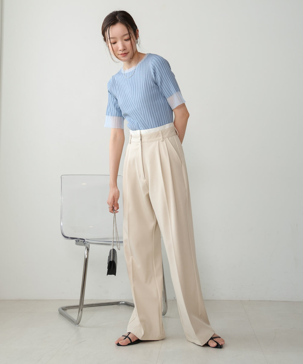 DOUBLE WAIST CENTER PRESSED SLACKS