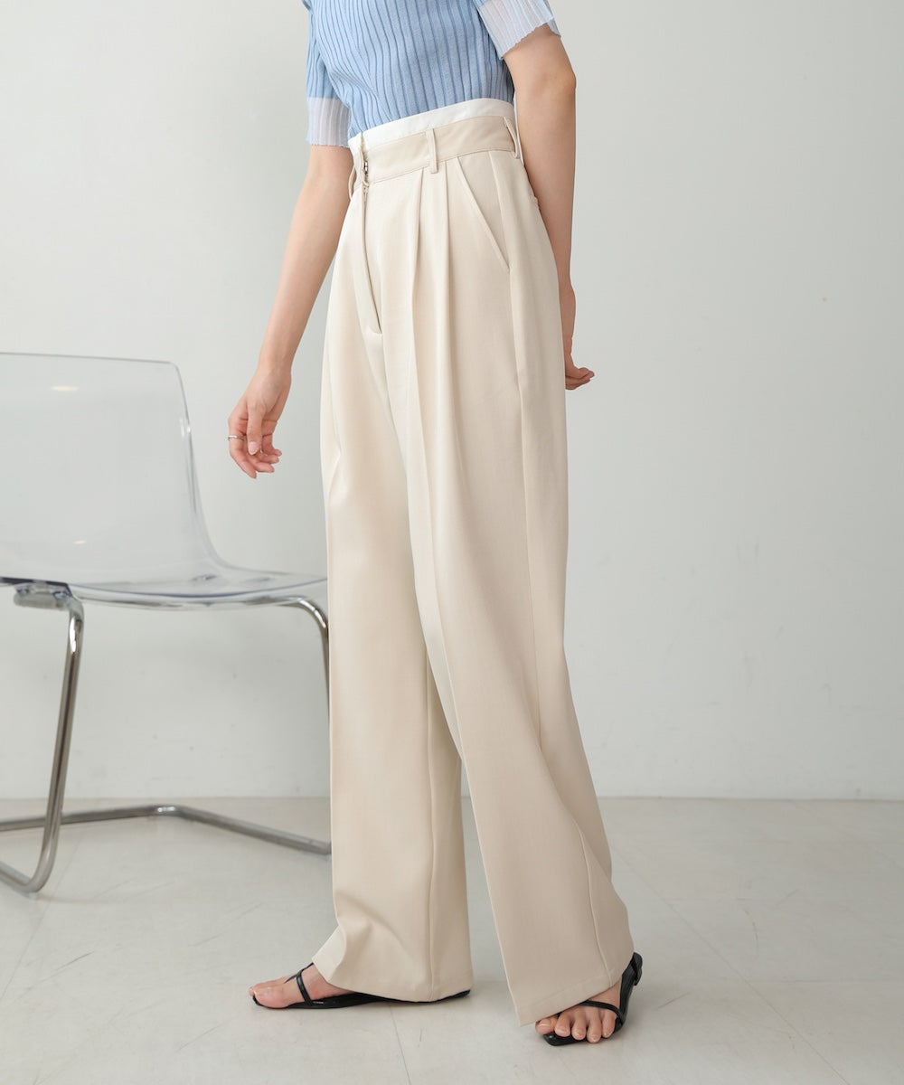 DOUBLE WAIST CENTER PRESSED SLACKS