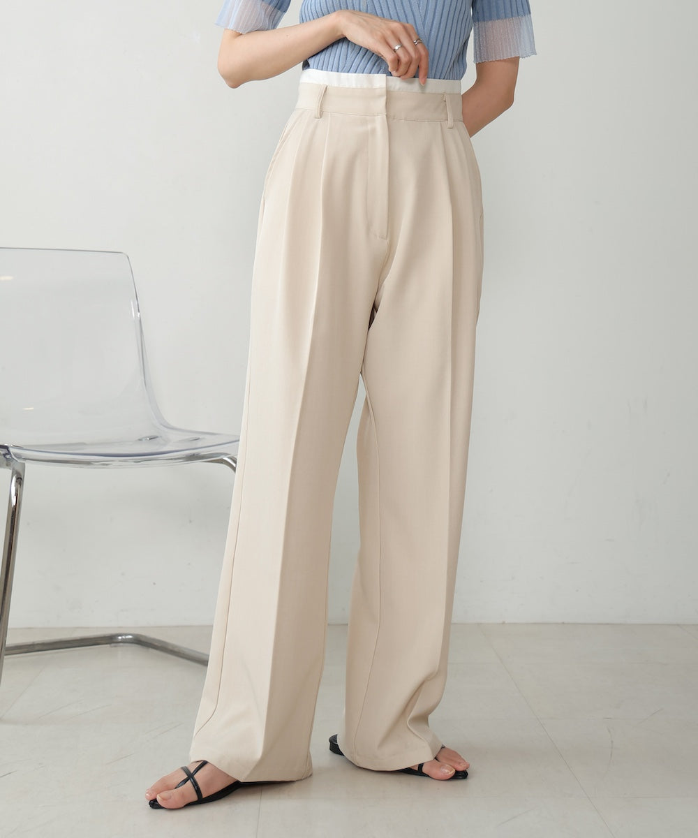 DOUBLE WAIST CENTER PRESSED SLACKS