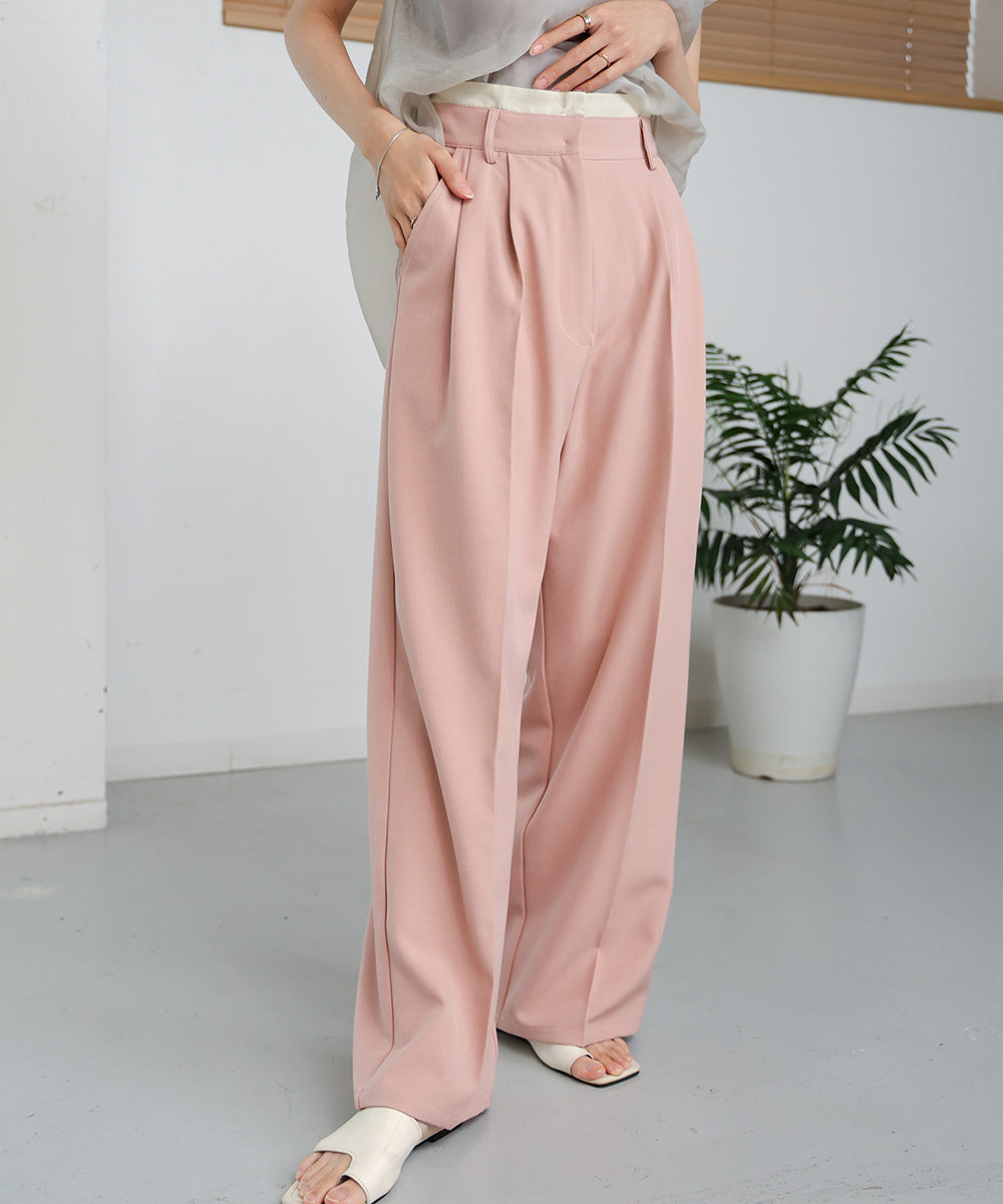 DOUBLE WAIST CENTER PRESSED SLACKS