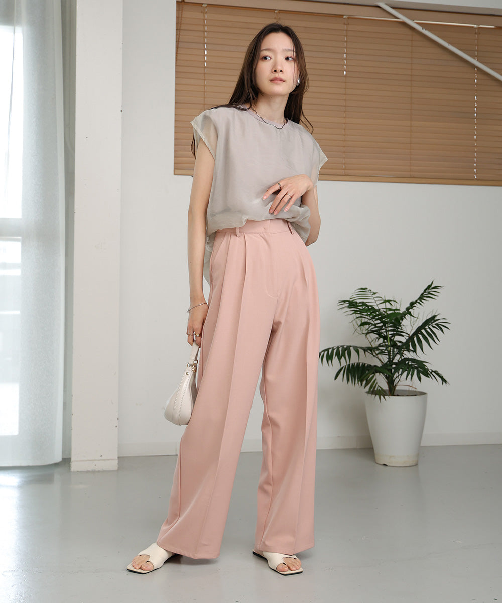 DOUBLE WAIST CENTER PRESSED SLACKS