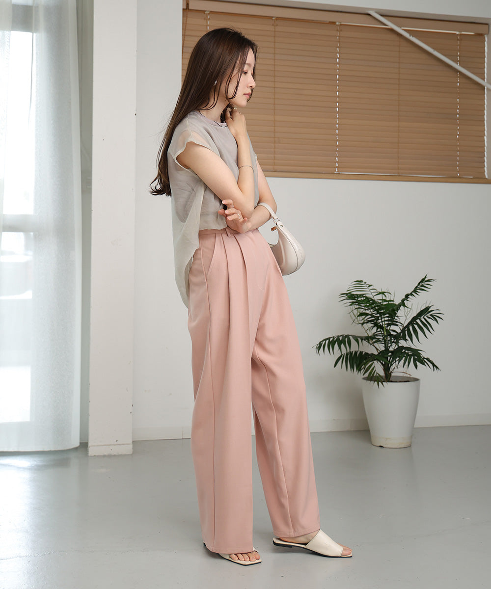 DOUBLE WAIST CENTER PRESSED SLACKS