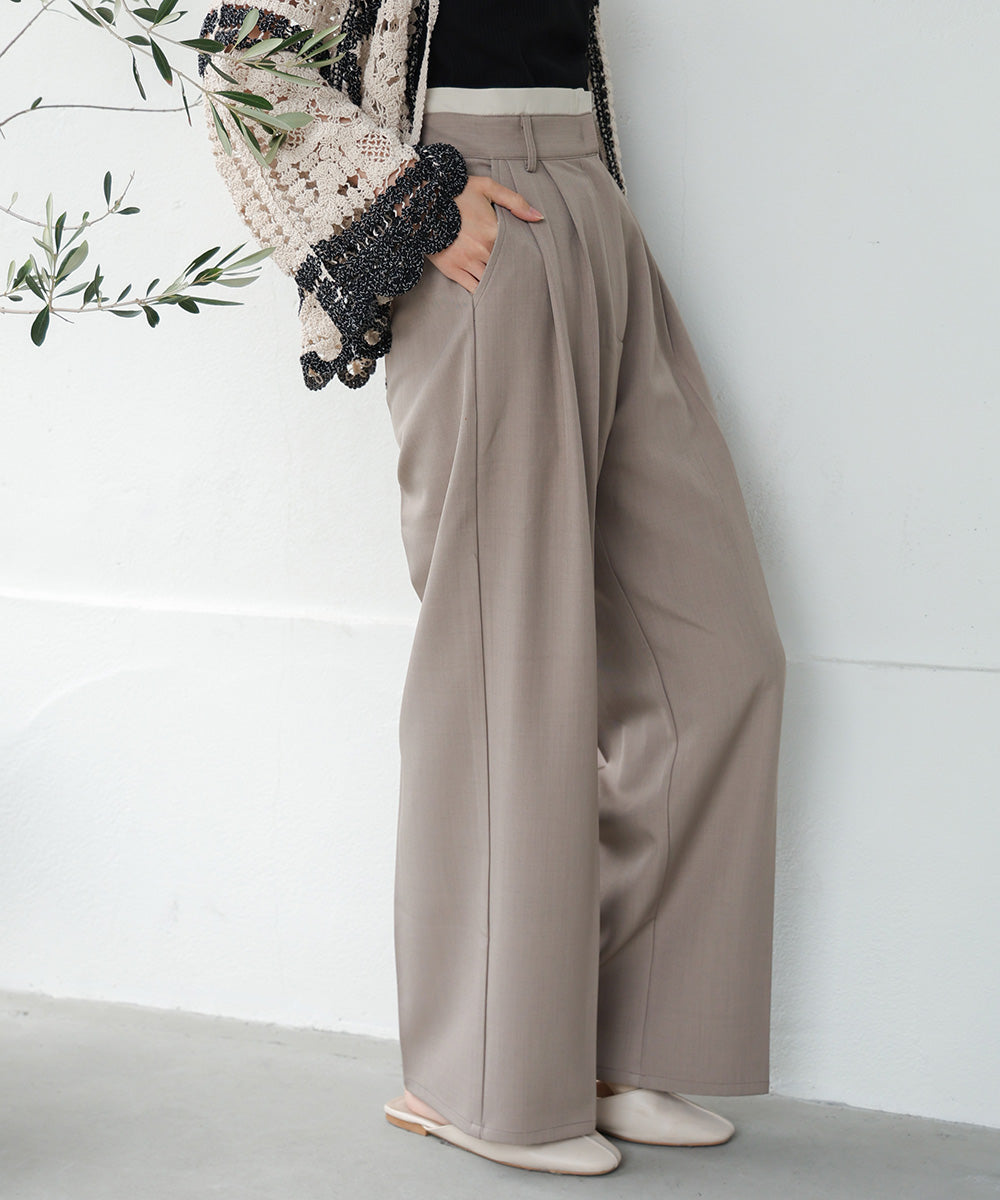 DOUBLE WAIST CENTER PRESSED SLACKS