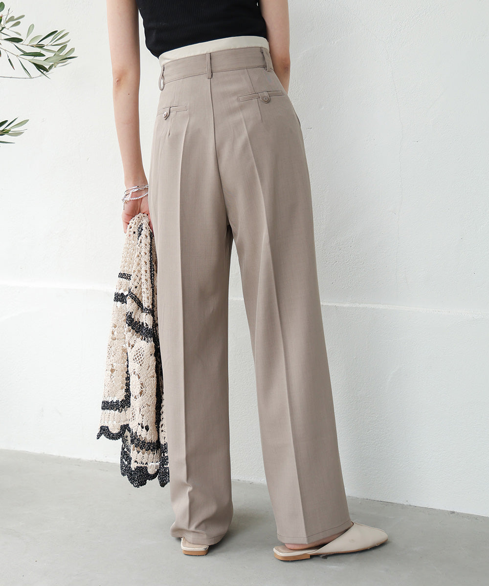 DOUBLE WAIST CENTER PRESSED SLACKS