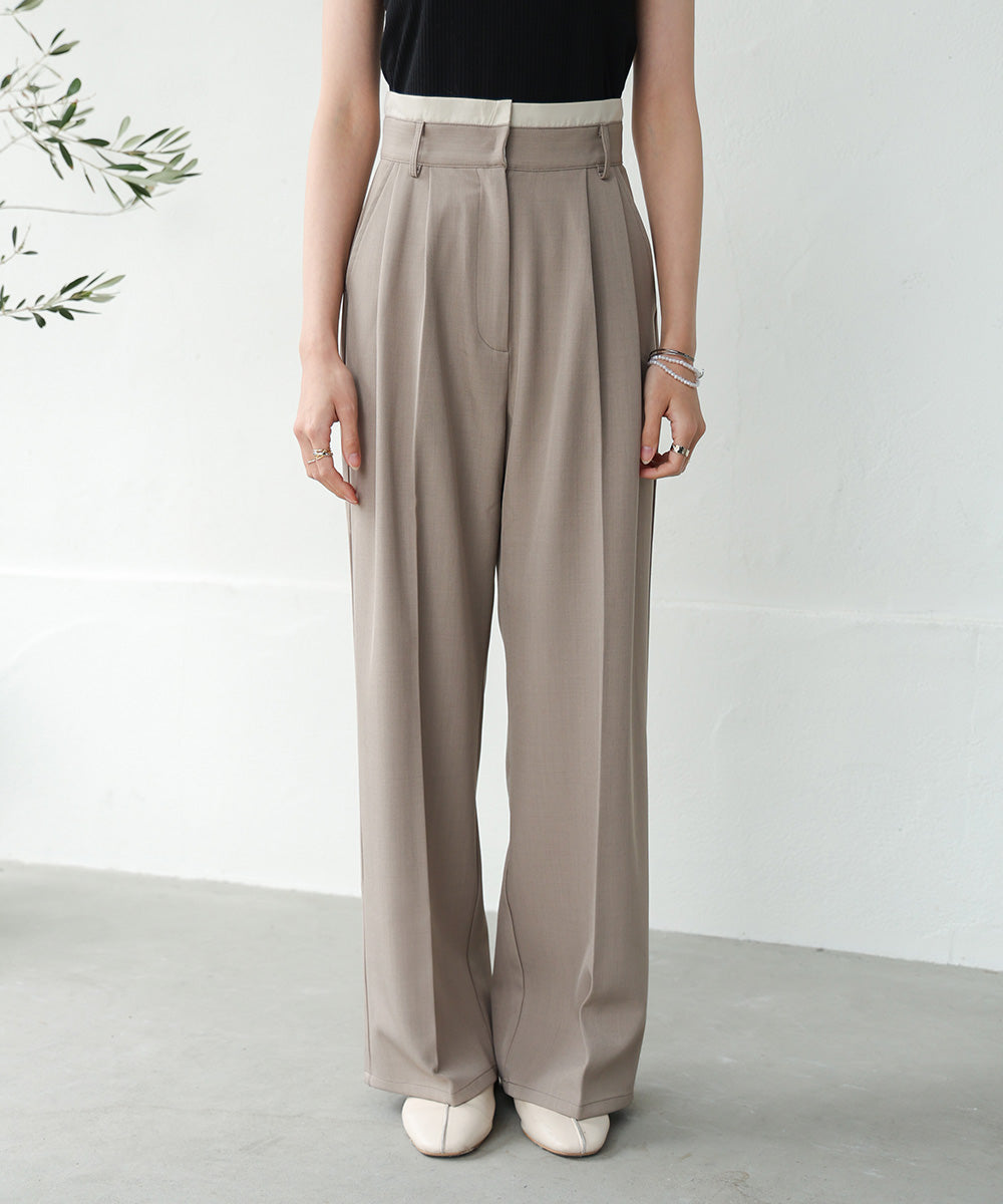 DOUBLE WAIST CENTER PRESSED SLACKS