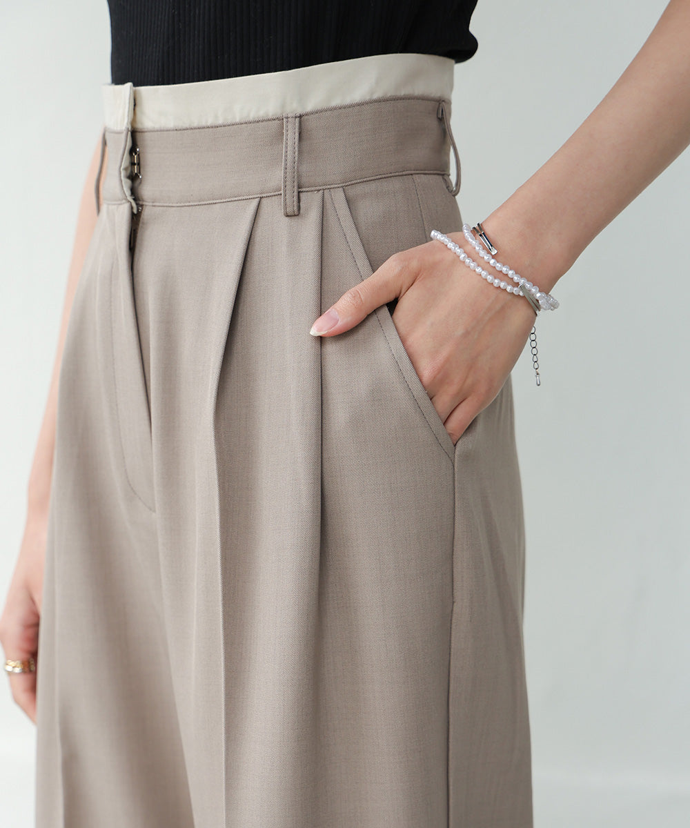 DOUBLE WAIST CENTER PRESSED SLACKS