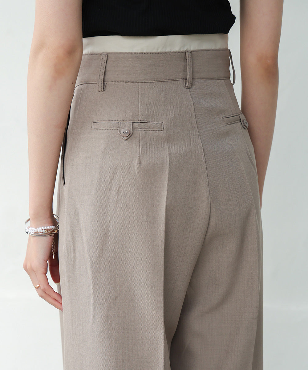 DOUBLE WAIST CENTER PRESSED SLACKS