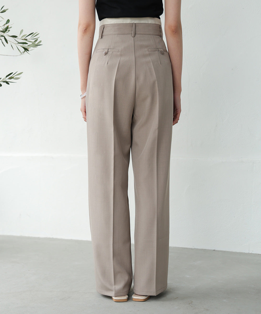 DOUBLE WAIST CENTER PRESSED SLACKS