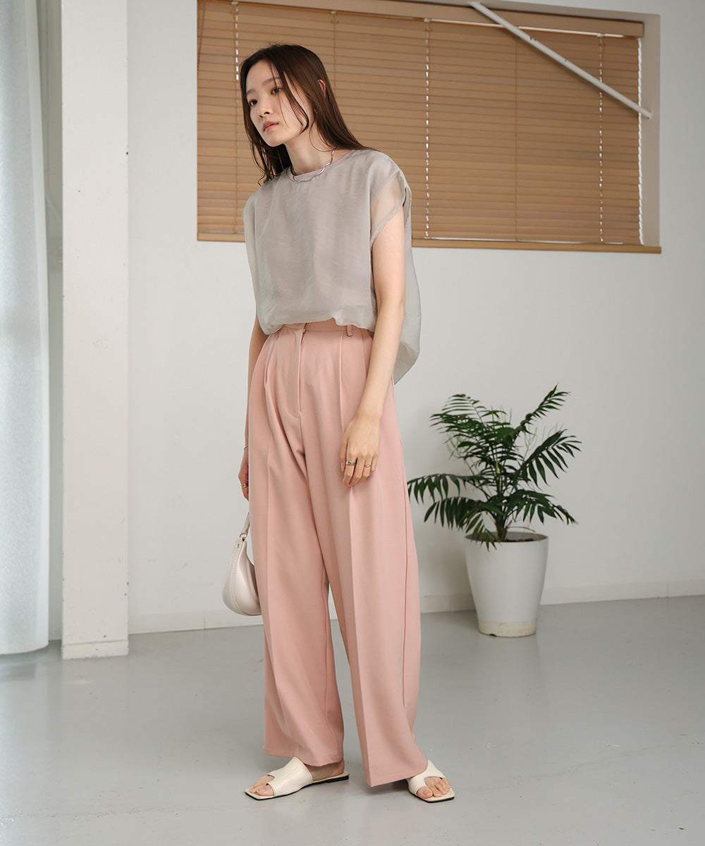 DOUBLE WAIST CENTER PRESSED SLACKS