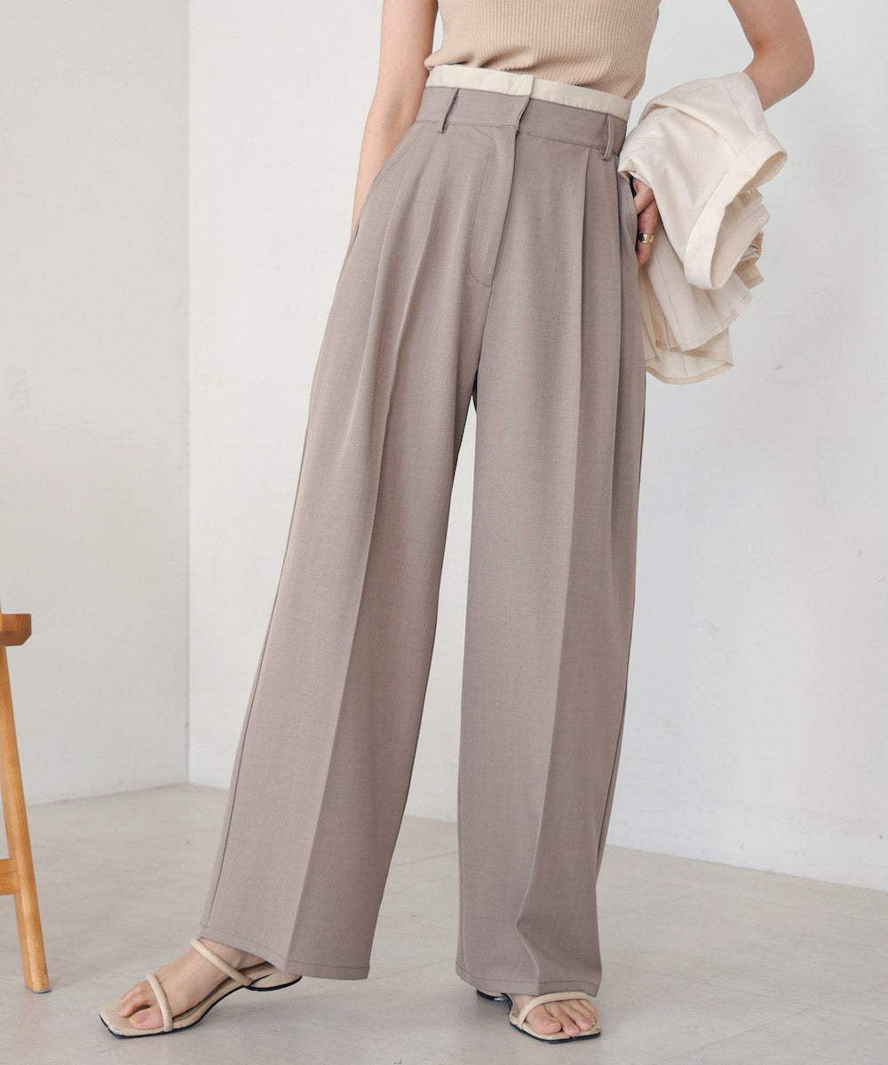 DOUBLE WAIST CENTER PRESSED SLACKS