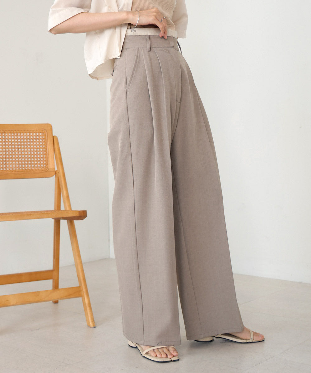 DOUBLE WAIST CENTER PRESSED SLACKS