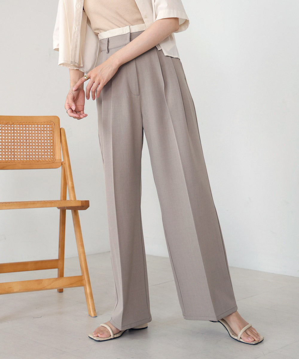 DOUBLE WAIST CENTER PRESSED SLACKS