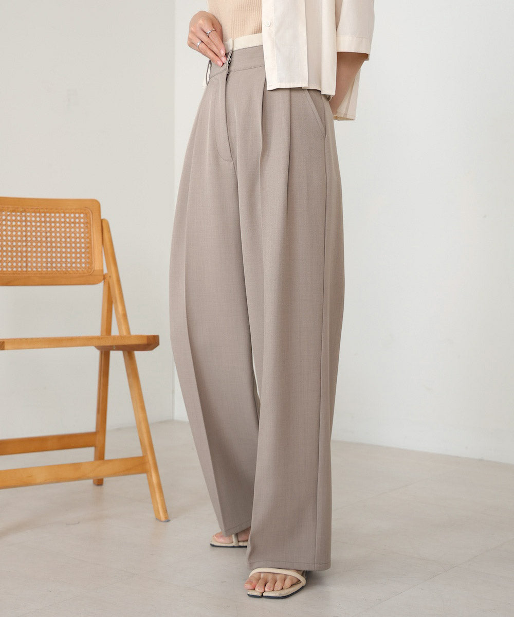 DOUBLE WAIST CENTER PRESSED SLACKS