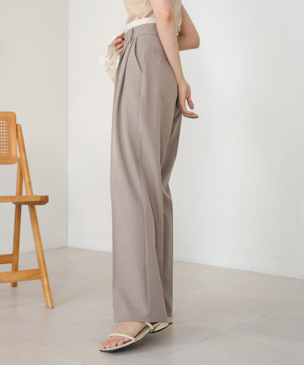 DOUBLE WAIST CENTER PRESSED SLACKS