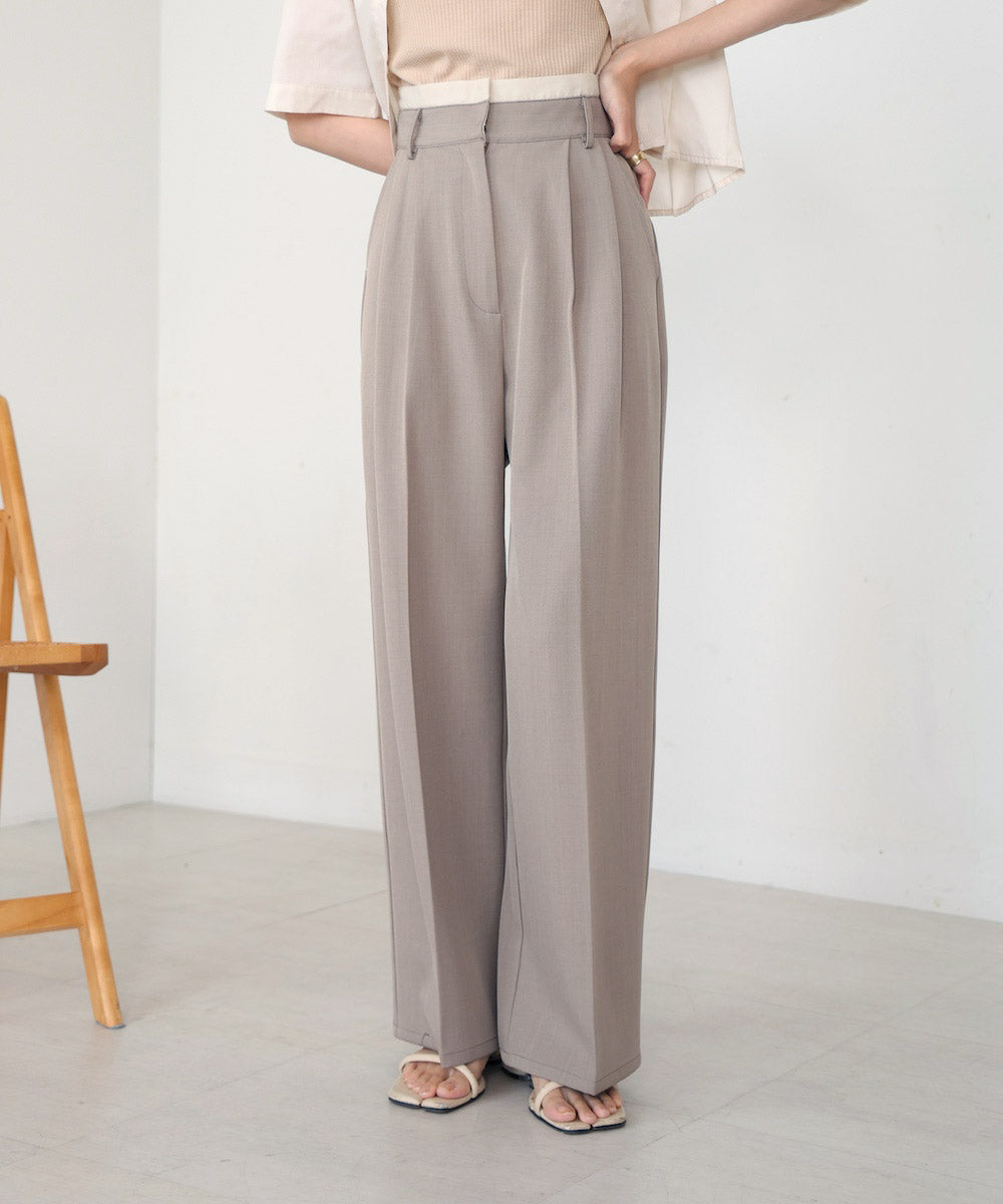 DOUBLE WAIST CENTER PRESSED SLACKS