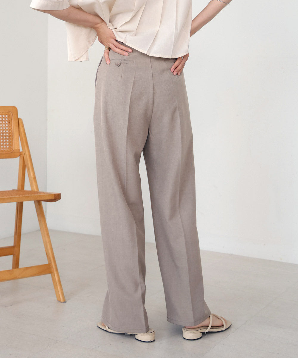 DOUBLE WAIST CENTER PRESSED SLACKS