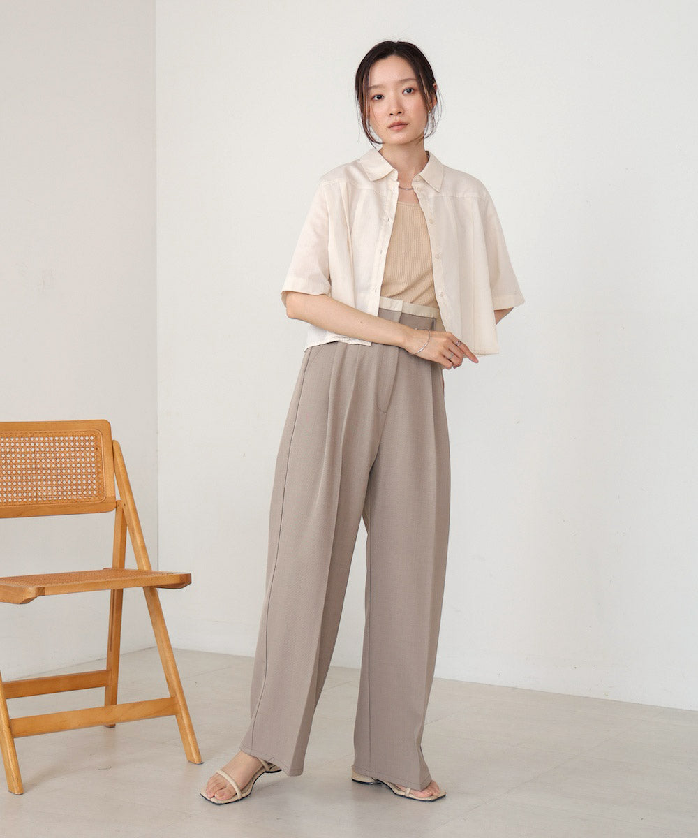 DOUBLE WAIST CENTER PRESSED SLACKS