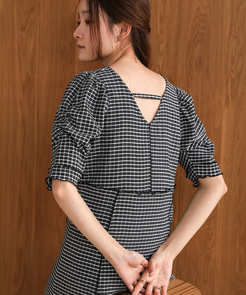 2WAY CHECK MELLOW ONEPIECE