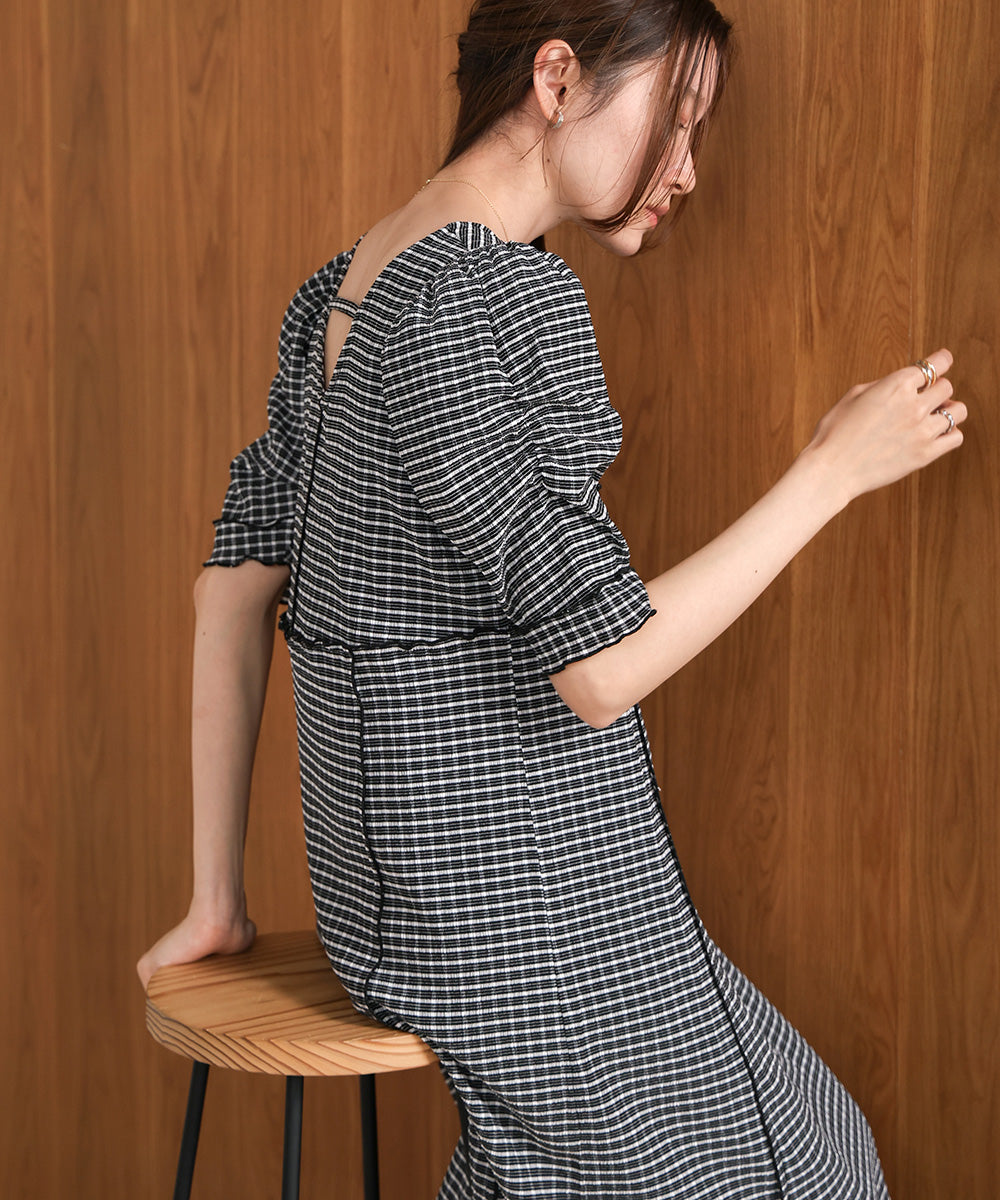 2WAY CHECK MELLOW ONEPIECE