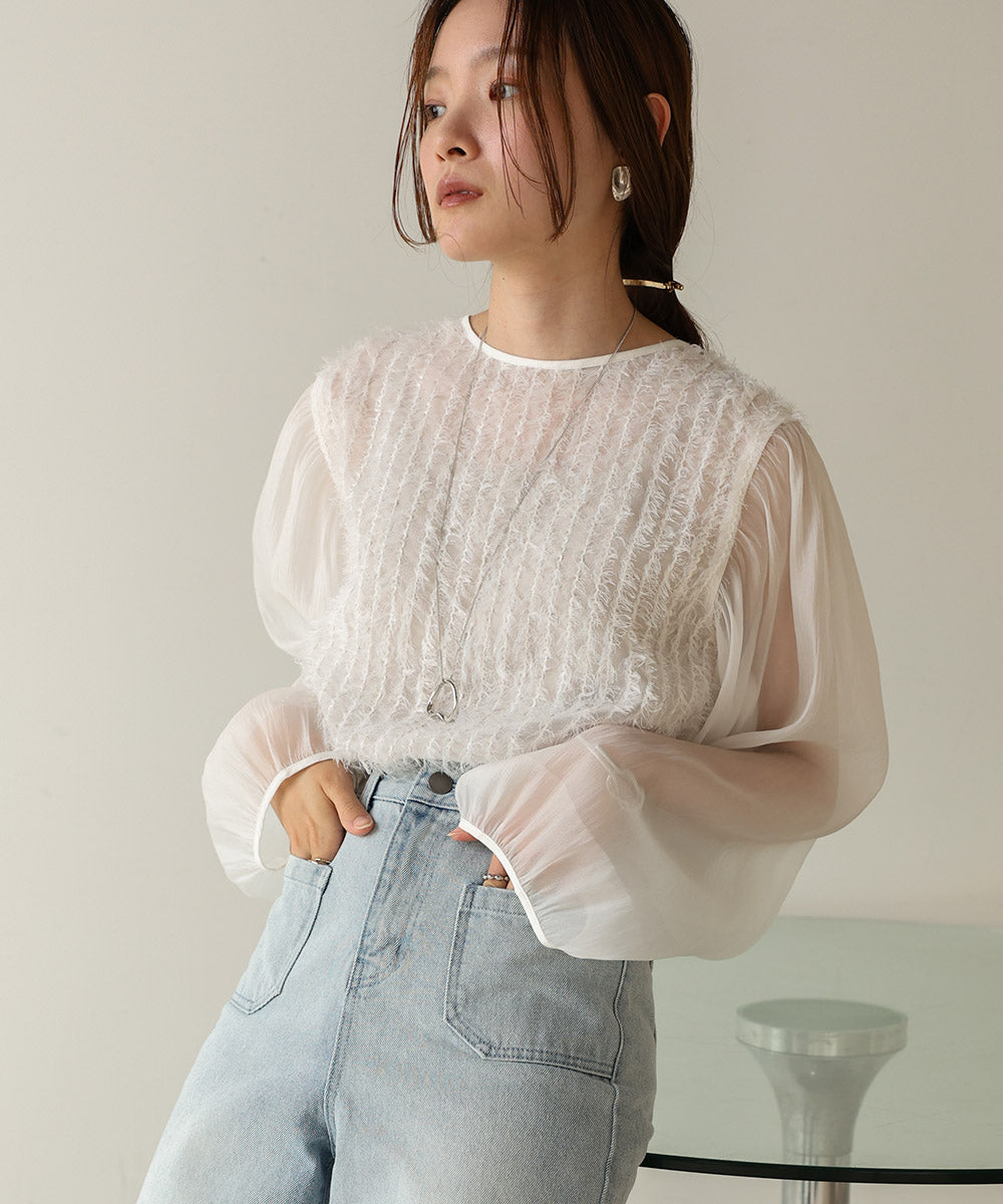 SHEER SHAGGY BLOUSE