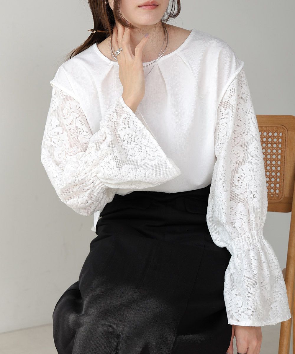 CANDY SLEEVE LACE BLOUSE