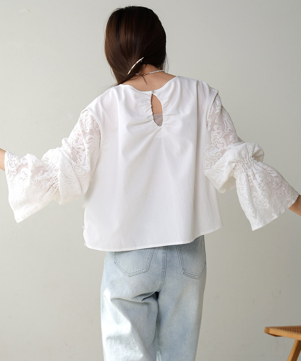 CANDY SLEEVE LACE BLOUSE