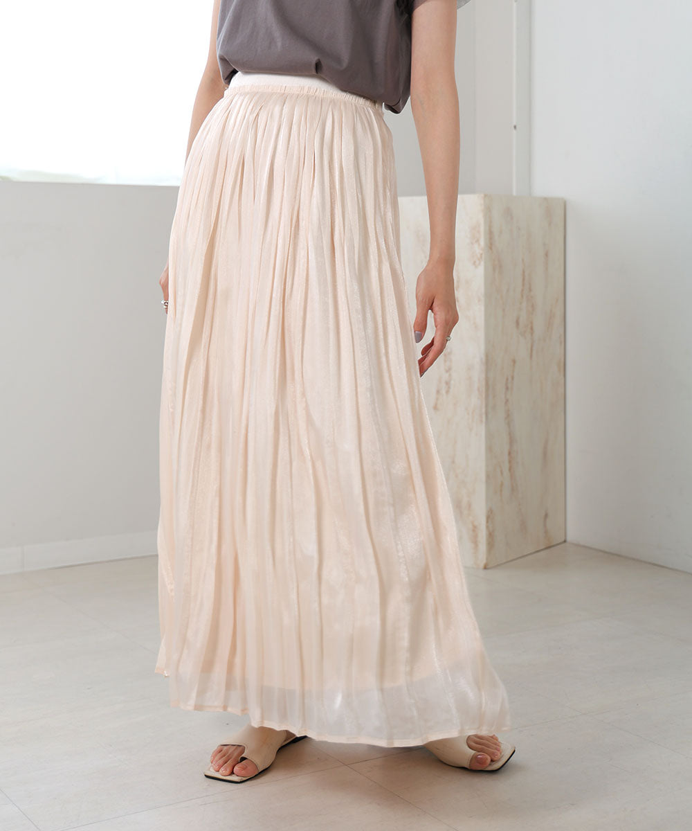 sheer glitter pleated skirt