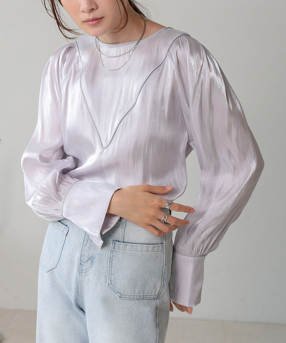 SHEER SHINY BLOUSE