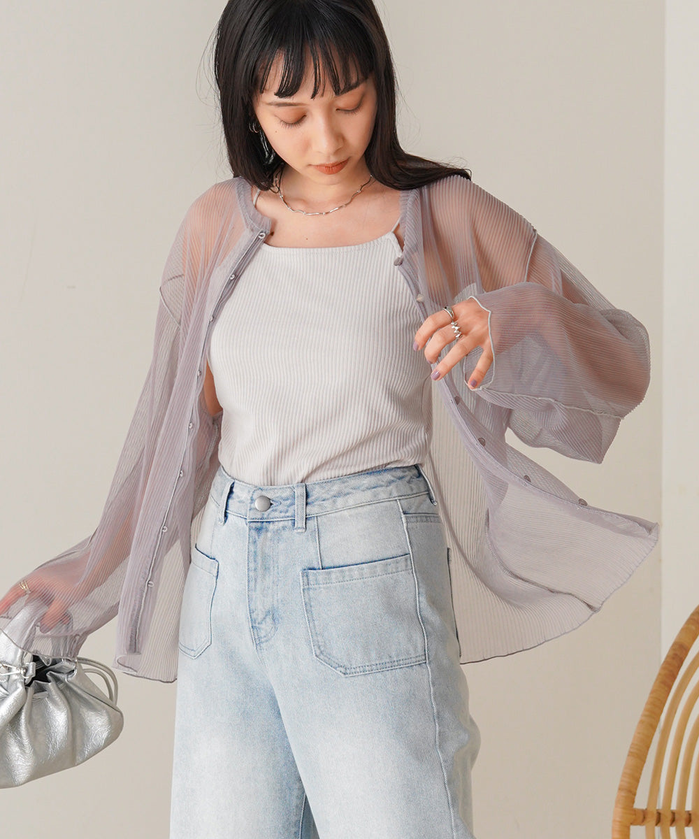 2way mellow tulle cardigan tops