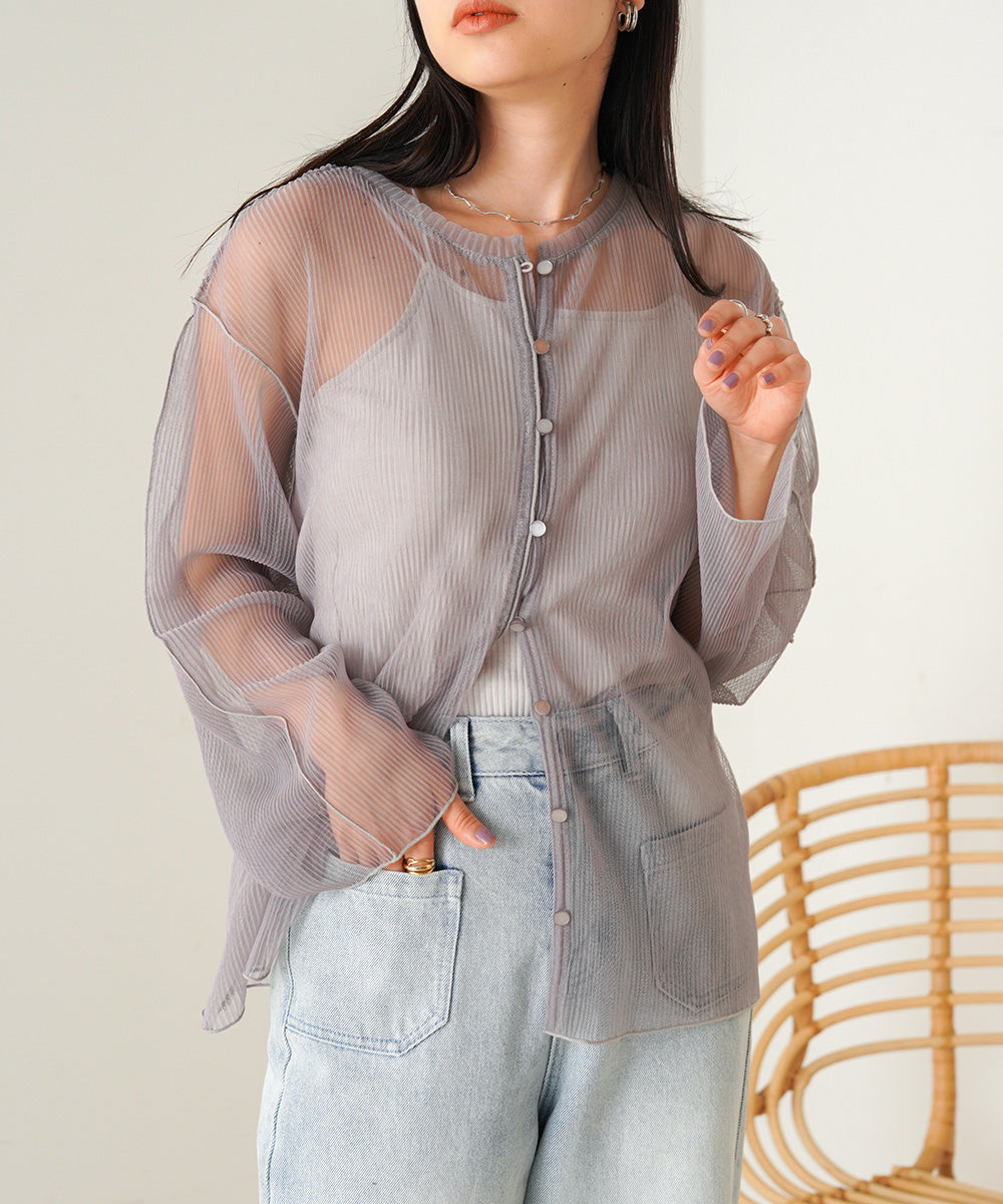 2way mellow tulle cardigan tops