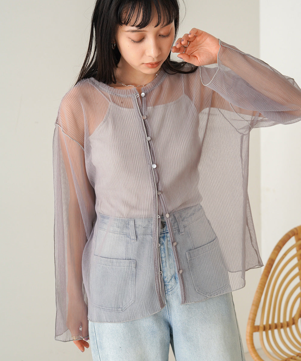 2way mellow tulle cardigan tops