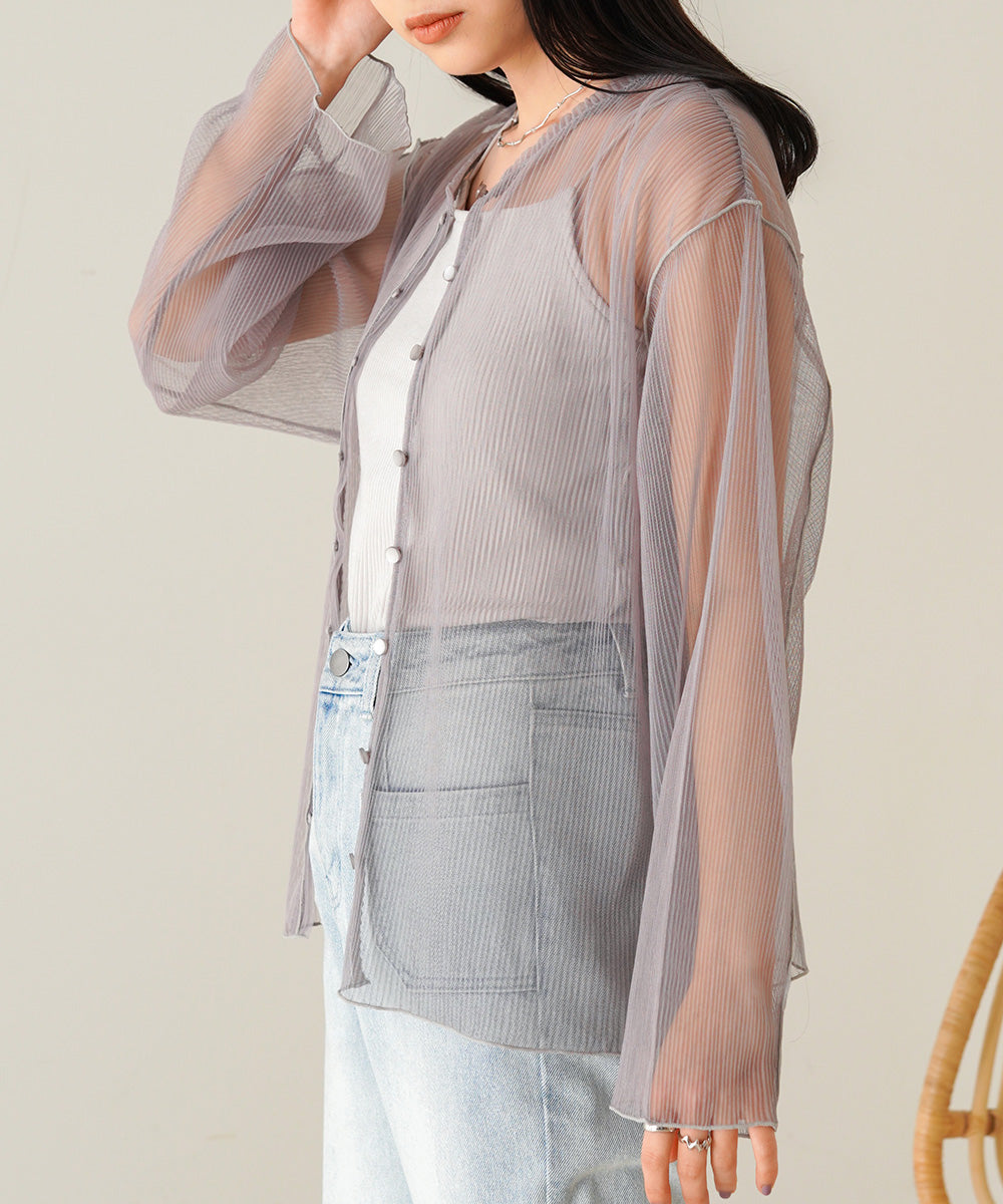 2way mellow tulle cardigan tops