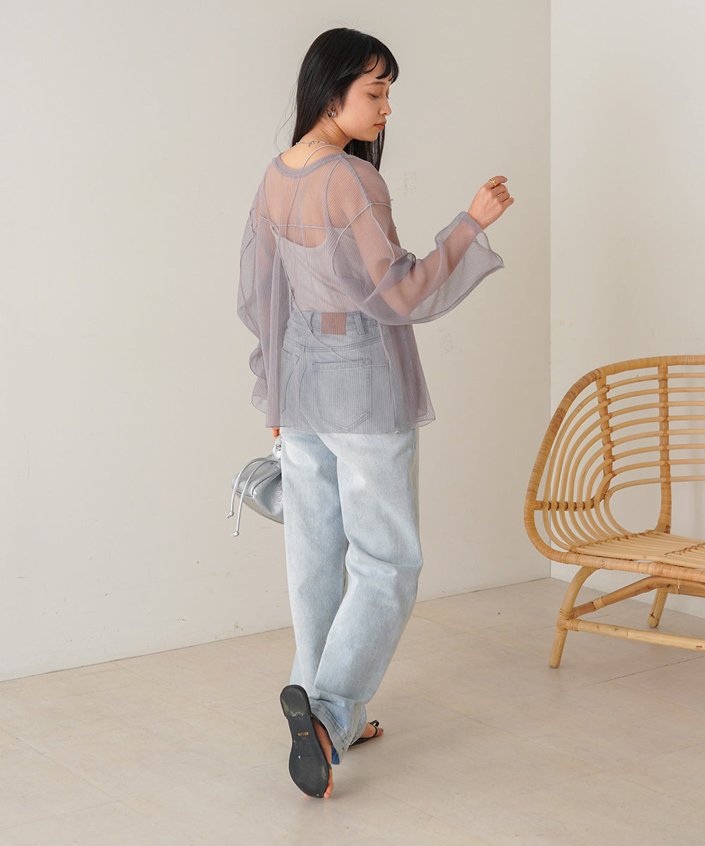 2way mellow tulle cardigan tops