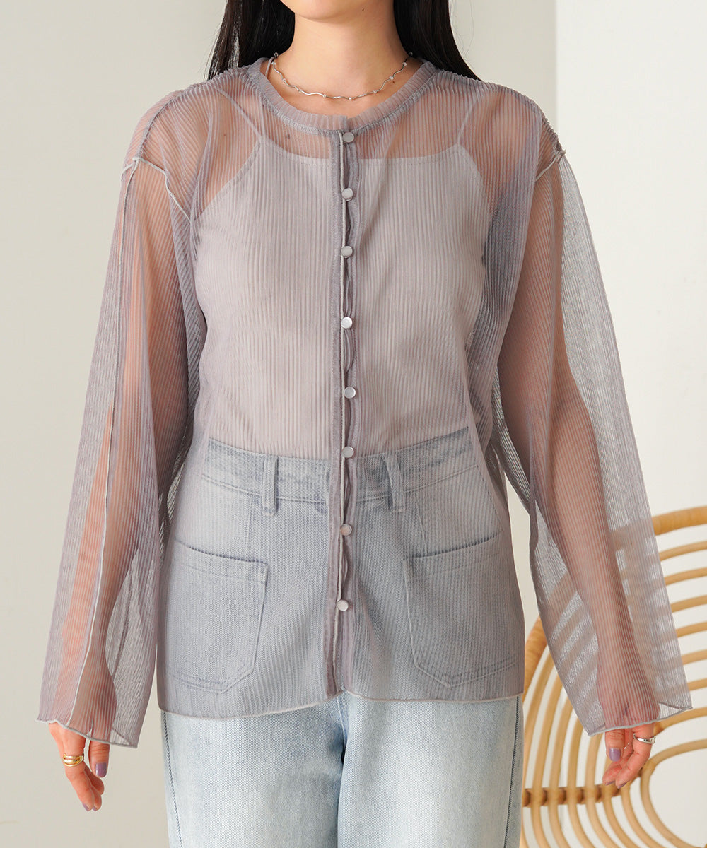 2way mellow tulle cardigan tops