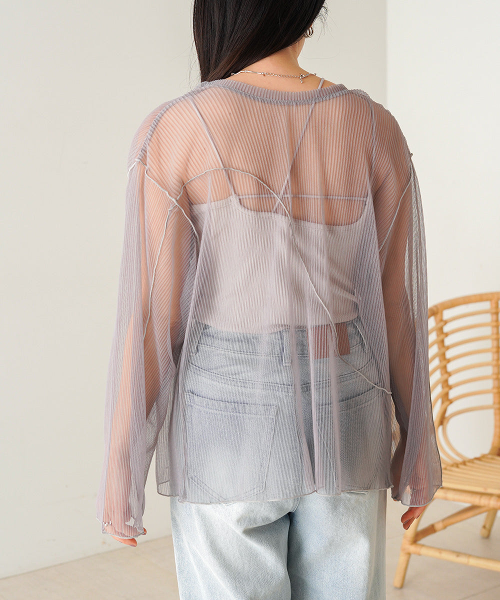 2way mellow tulle cardigan tops