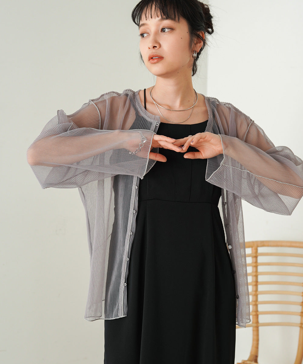 2way mellow tulle cardigan tops